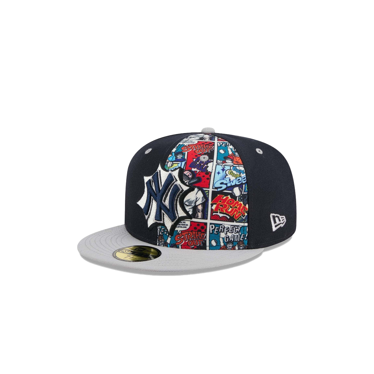 Los Angeles Dodgers Comic Book Fitted Hat Royal Blue Gray