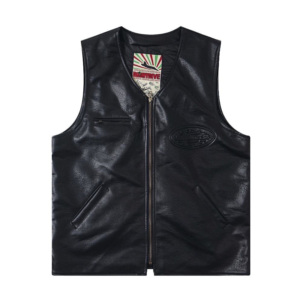 Corteiz Leather Vest -Black