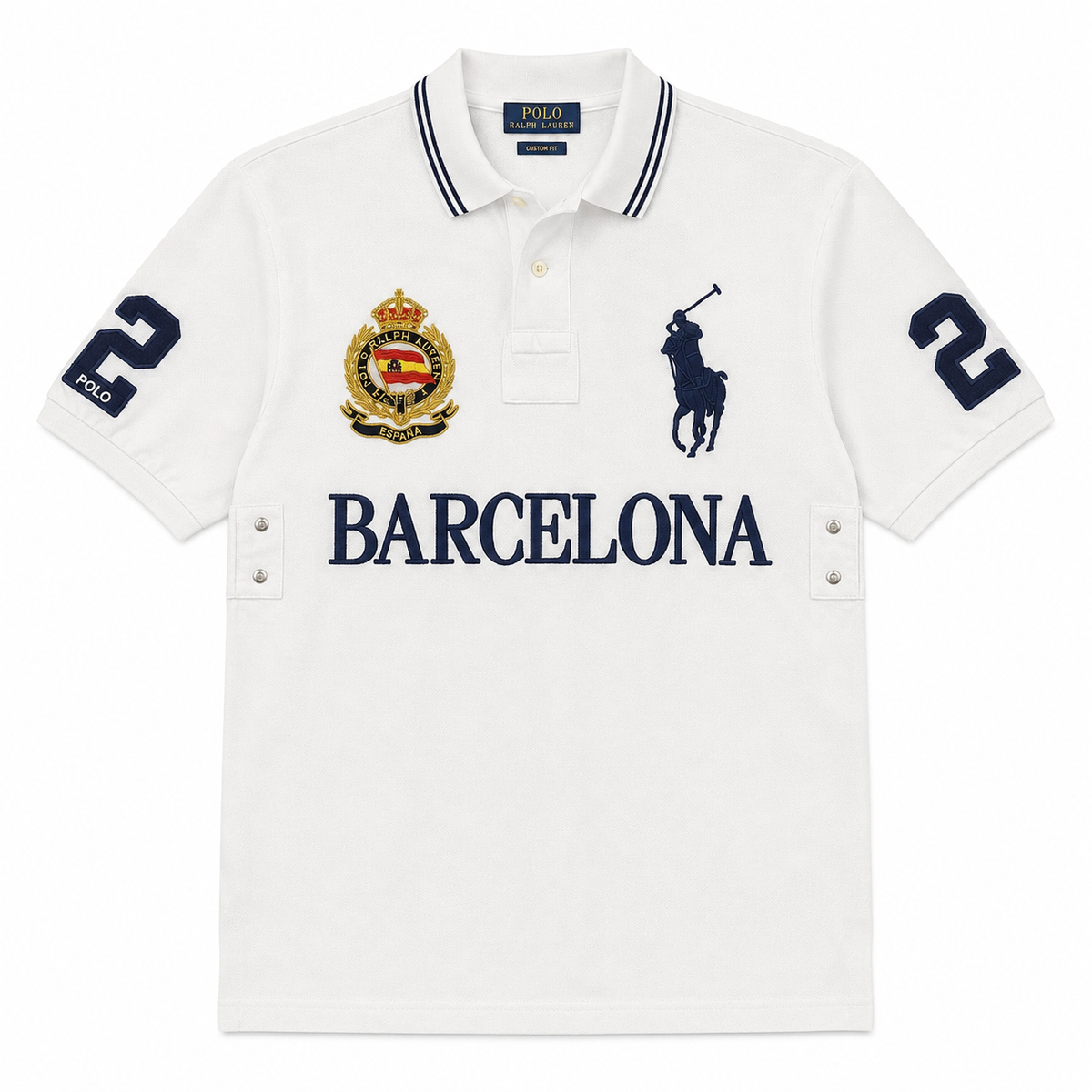 Barcelona White Polo Shirt