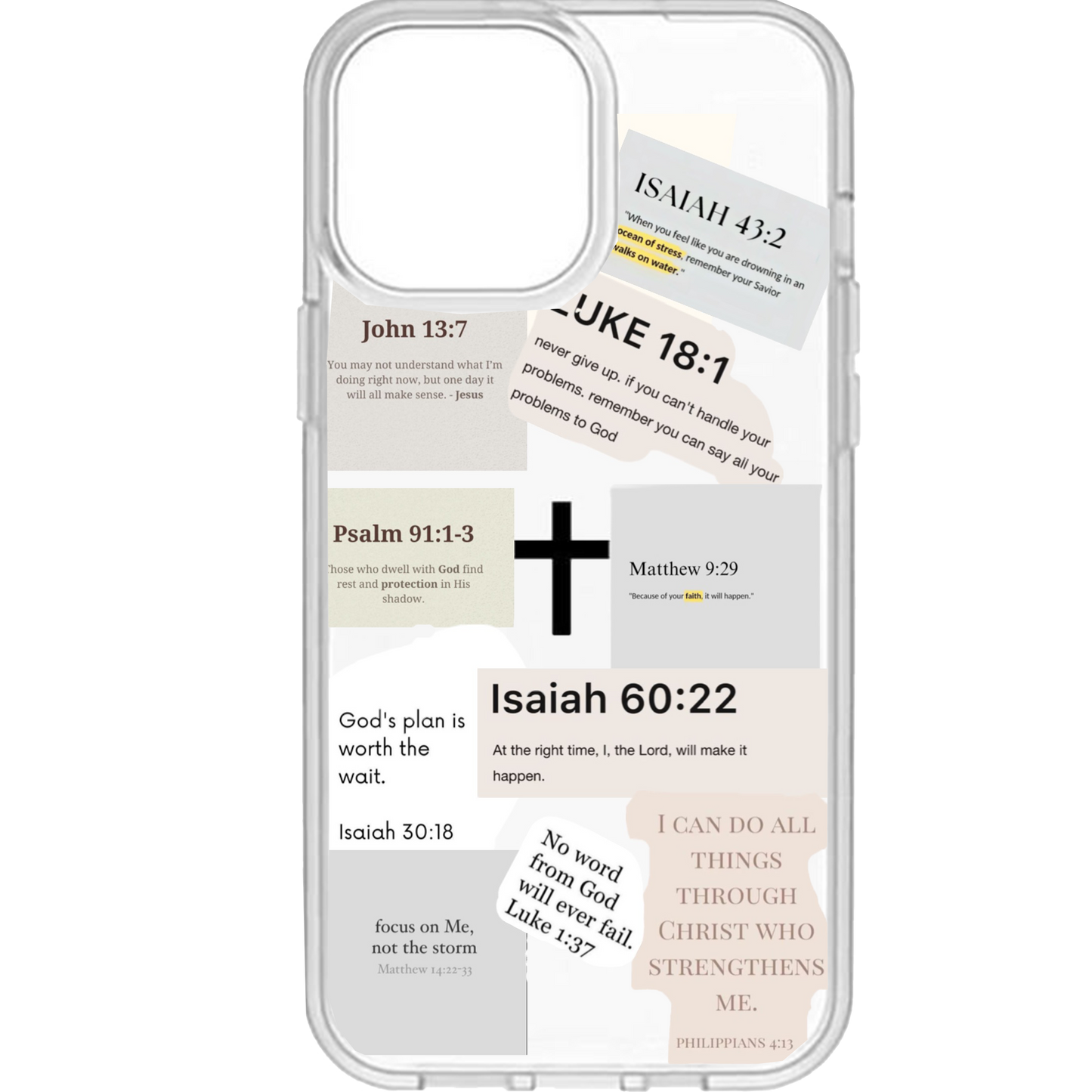 Scriptures Collage Clear Phone Case 2