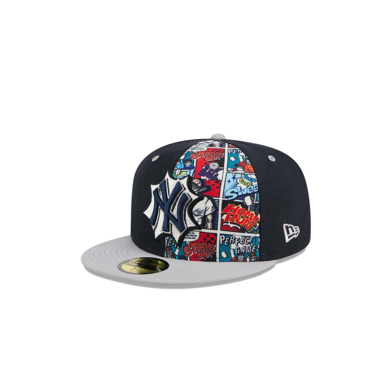 Los Angeles Dodgers Comic Book Fitted Hat Royal Blue Gray