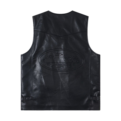 Corteiz Leather Vest -Black