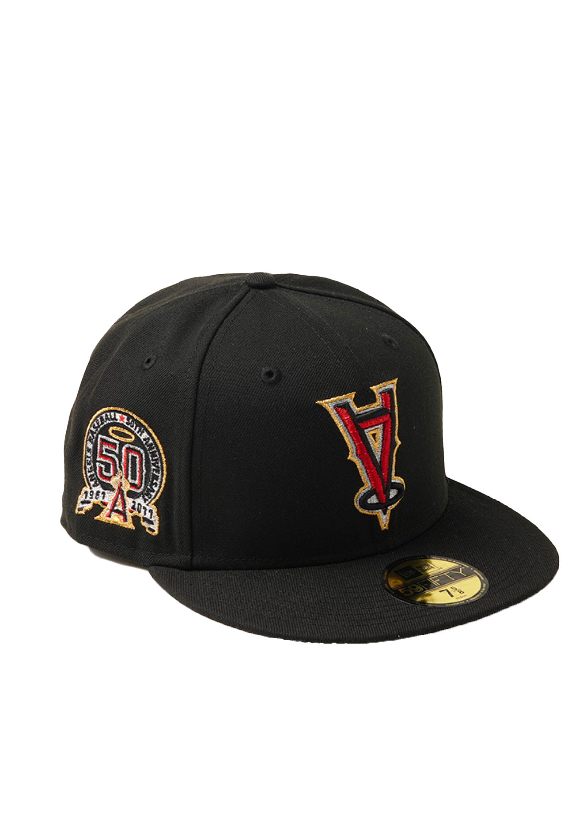 ANAHEIM ANGELS UPSIDE DOWN BLACK / GREY UV FITTED CAP