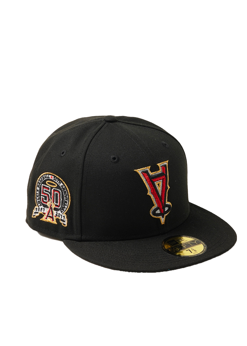 ANAHEIM ANGELS UPSIDE DOWN BLACK / GREY UV FITTED CAP