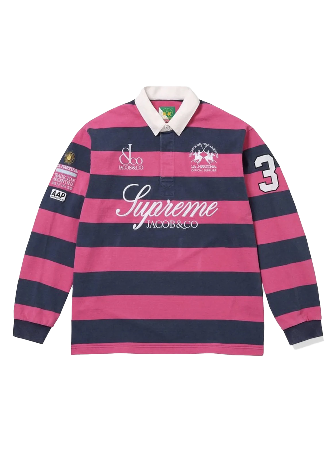 La Martina X Supreme Rugby Stripe Longsleeve Polo