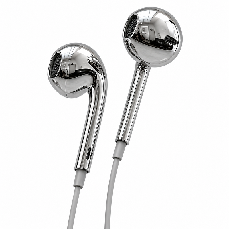 Iphone Chrome Wired Earphones