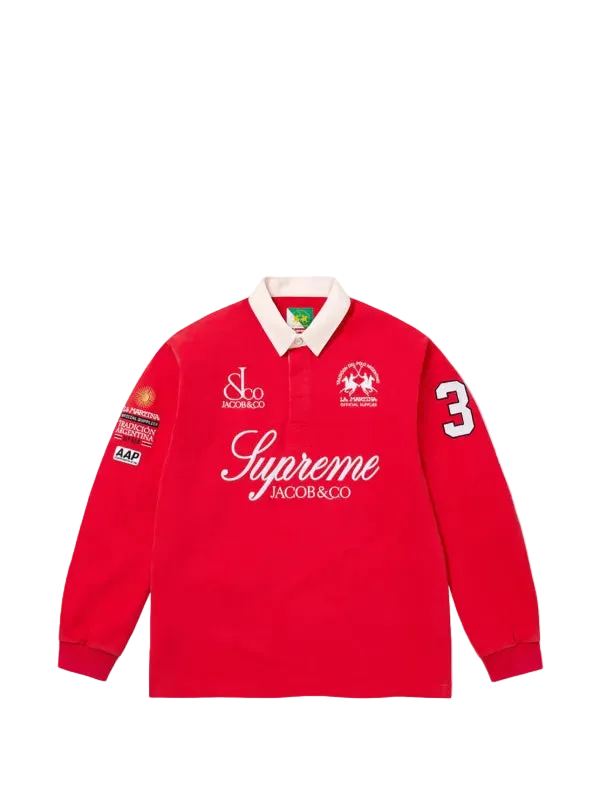 Supreme X La martina long sleeve Polo -Red