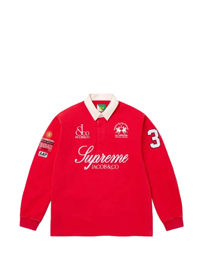 Supreme X La martina long sleeve Polo -Red