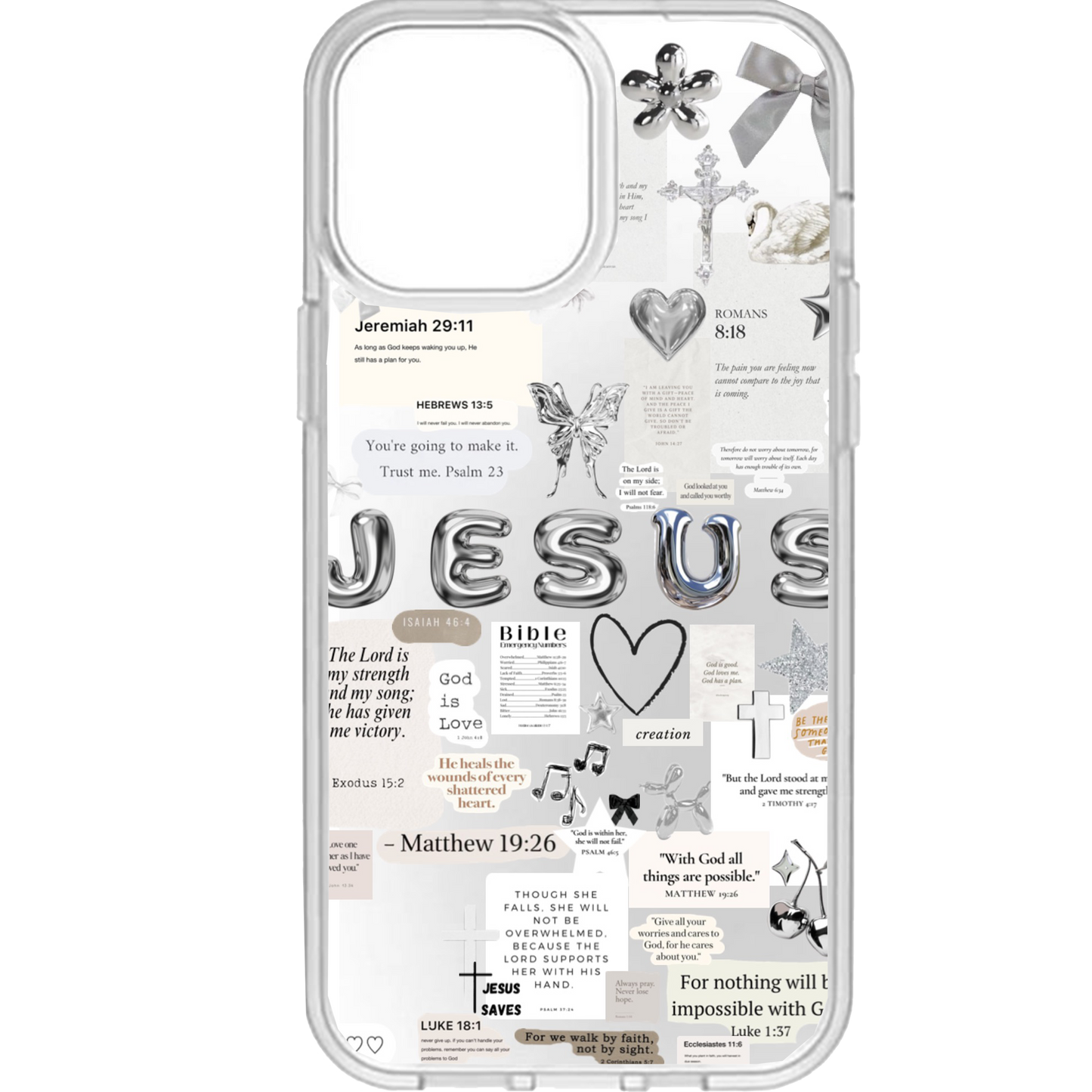 Scriptures Collage Clear Phone Case 3
