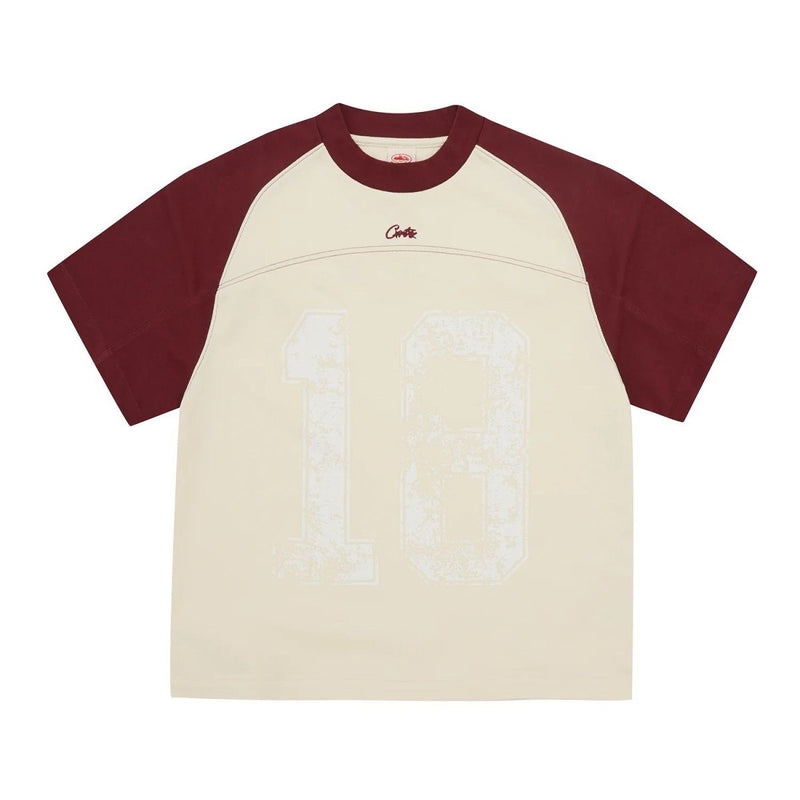 Corteiz Raglan Tshirt -wine red