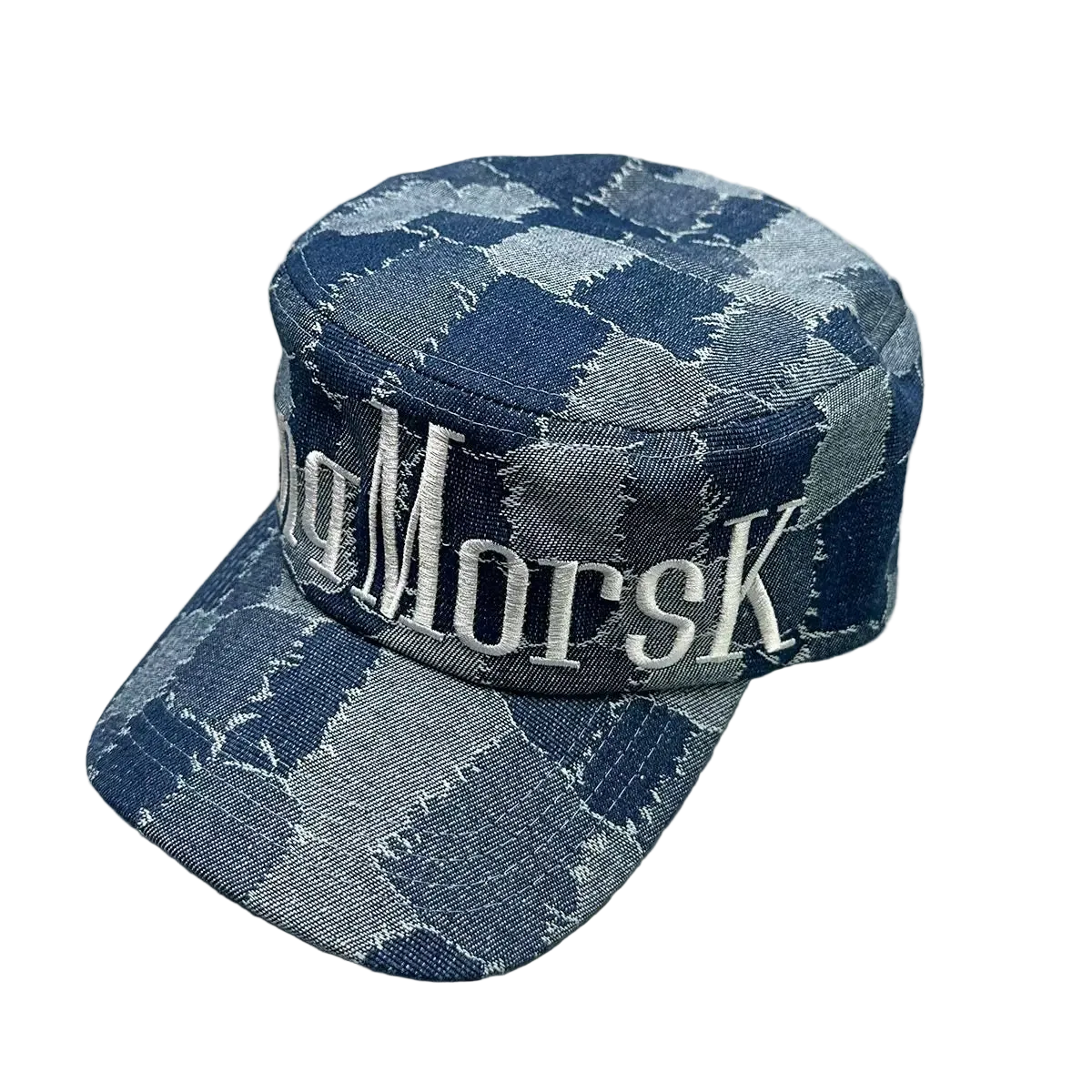 Distressed Denim Pillbox Hat